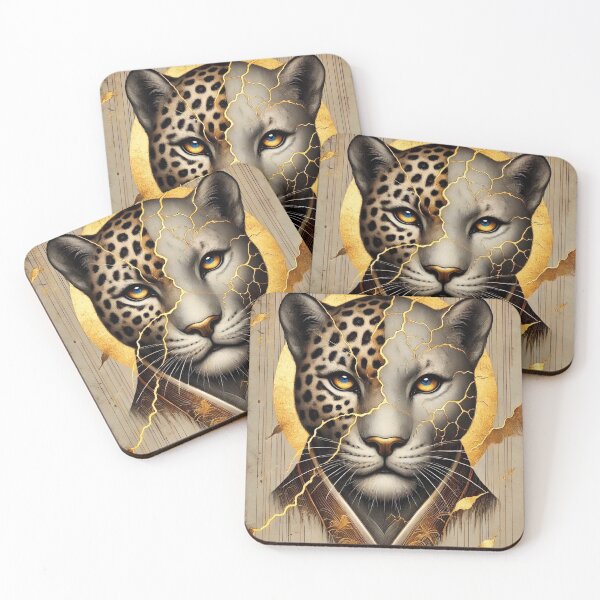 Item preview, Kintsugi - Splintered Grace - The Kintsugi Leopard designed and sold by LegademaArt.