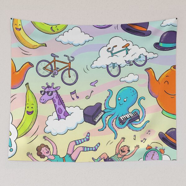 Item preview, Tea Time Nature Cartoon Illustration Landscape Art Color designed and sold by ART ATTACK ZONE.