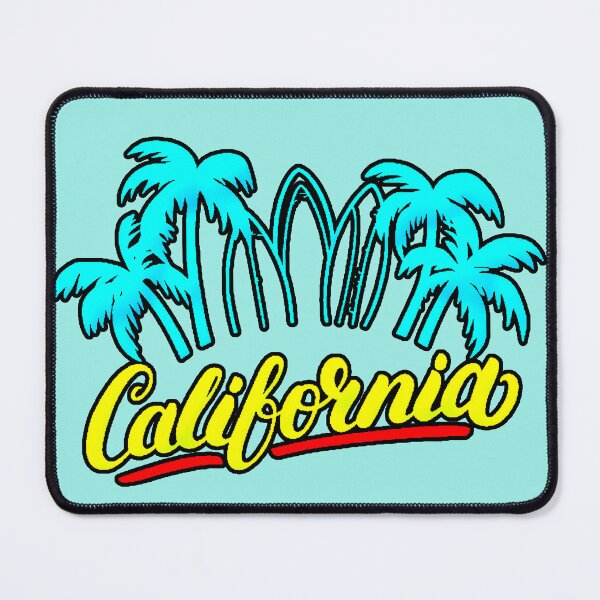 Item preview, California Palm Trees Surf Neon Blue Yellow designed and sold by AstronautMerch.