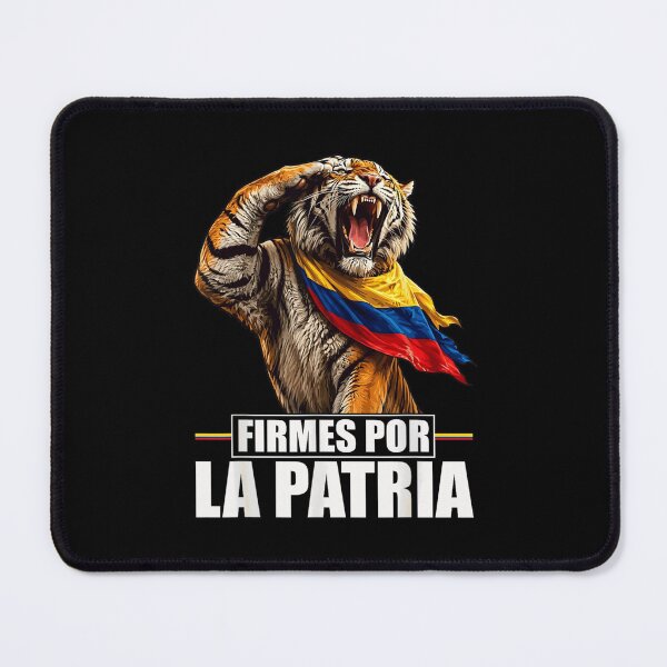 Item preview, Saluting Tiger With Colombian Flag Firmes Por La Patria Patriotic Art Graphic designed and sold by Chaya Reid.