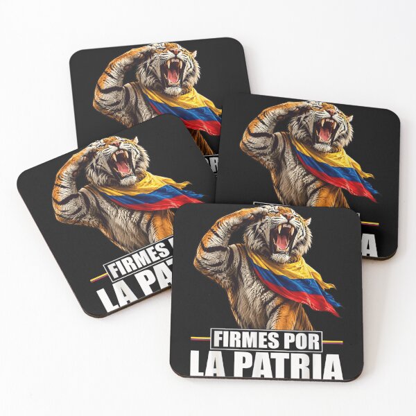 Item preview, Saluting Tiger With Colombian Flag Firmes Por La Patria Patriotic Art Graphic designed and sold by Chaya Reid.