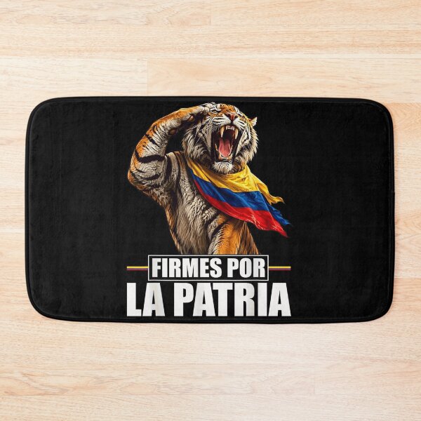Item preview, Saluting Tiger With Colombian Flag Firmes Por La Patria Patriotic Art Graphic designed and sold by Chaya Reid.