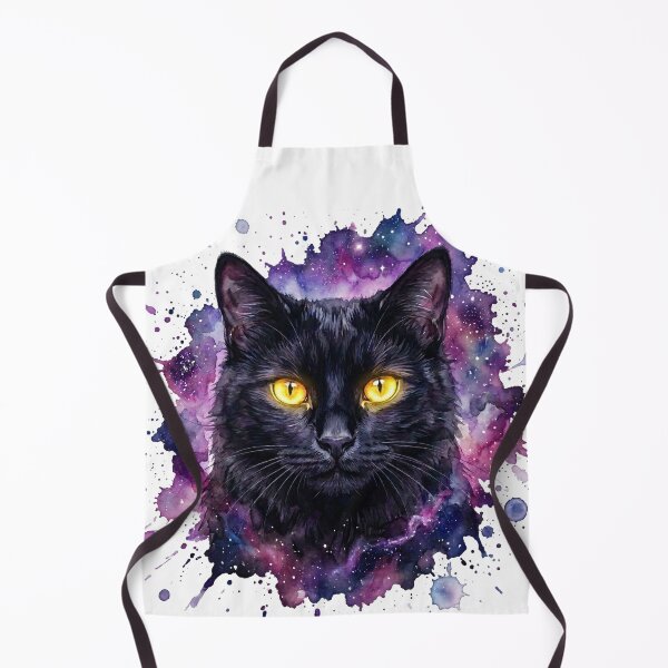Item preview, Mystic Cosmic Black Cat Watercolor designed and sold by Spiritualwall.