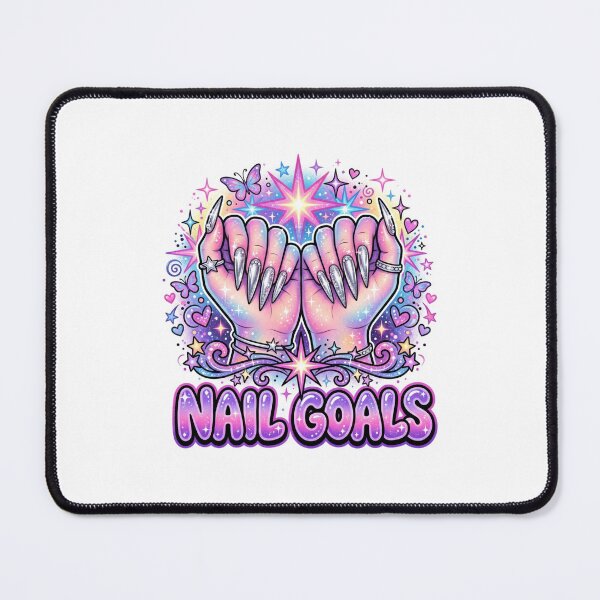 Item preview, Retro Y2K Glam Silver Chrome Nail Goals designed and sold by DuckOddity.