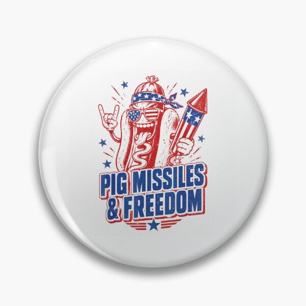 Item preview, Vintage 4th Of July Hot Dog Pig Missiles And Freedom USA Patriotic designed and sold by Chaya Reid.