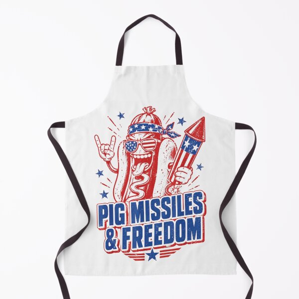 Item preview, Vintage 4th Of July Hot Dog Pig Missiles And Freedom USA Patriotic designed and sold by Chaya Reid.