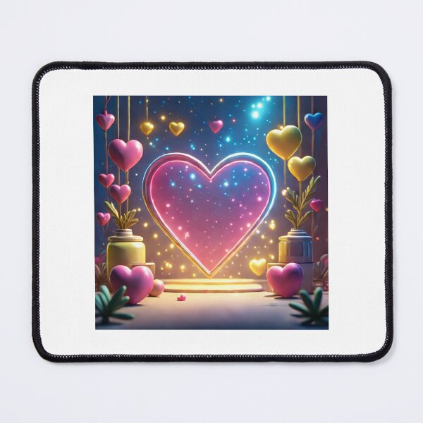 Item preview, Vibrant Glowing Neon Heart 3D Fantasy Art designed and sold by TheUmbraEdit.