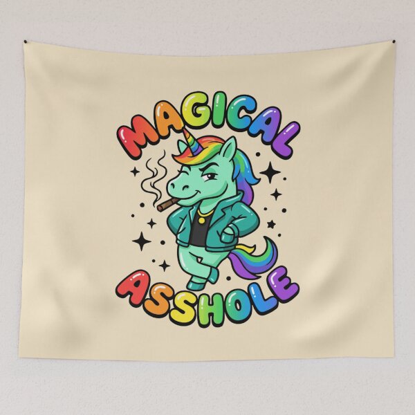 Item preview, Magical Asshole Unicorn Cigar Leather Jacket Graphic  — Funny Dark Humor Pride Attitude  designed and sold by SkTee2k.