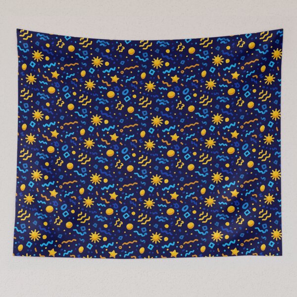 Item preview, 90s Retro Sun And Star Geometric Pattern designed and sold by igraphixart.