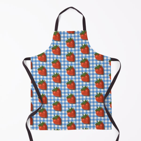 Item preview, Strawberry on blue gingham - French country floral designed and sold by OhNoNotAgain42.