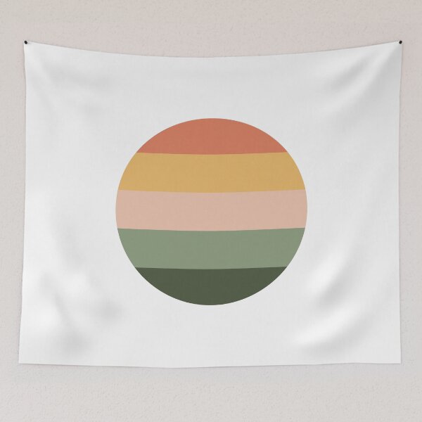 Item preview, Boho Retro Stripes Sunset Circle designed and sold by IYI.