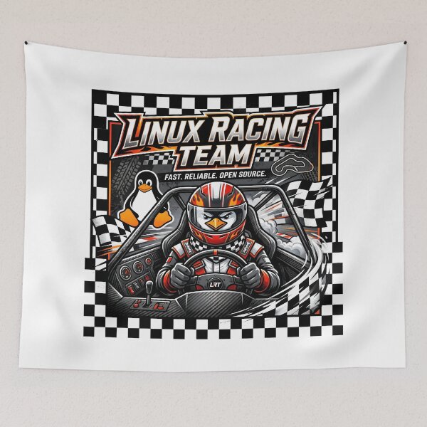 Item preview, Linux Racing Team - Sim Racing Humor designed and sold by GarageGraphics.