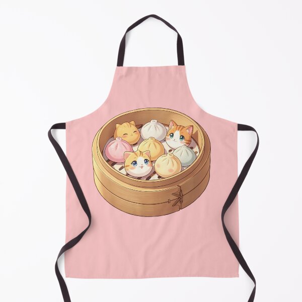 Item preview, Kawaii Cat Dumplings in Bamboo Steamer – Cute Anime Food Illustration designed and sold by EmeraldeaArt.
