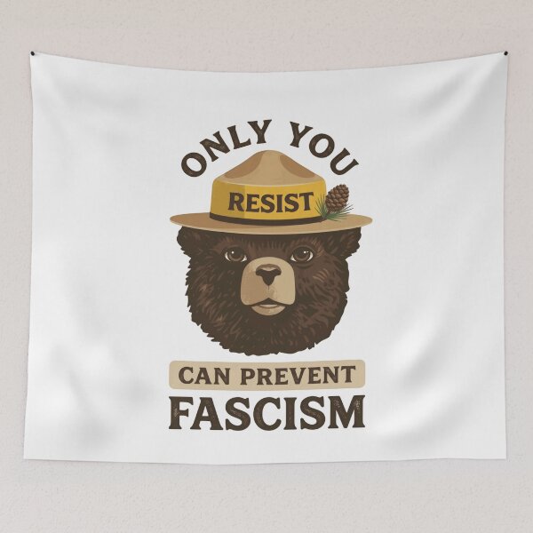 Item preview, Only You Resist Can Prevent Fascism Anti Fascist Political Activism bear resist designed and sold by JonesFlora2025.