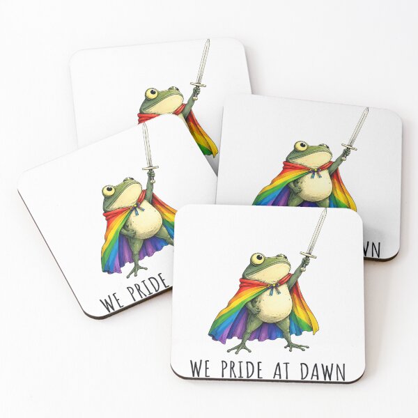 Item preview, Cute Rainbow Frog Warrior With Sword We Pride At Dawn LGBT Art designed and sold by Phil Ben.