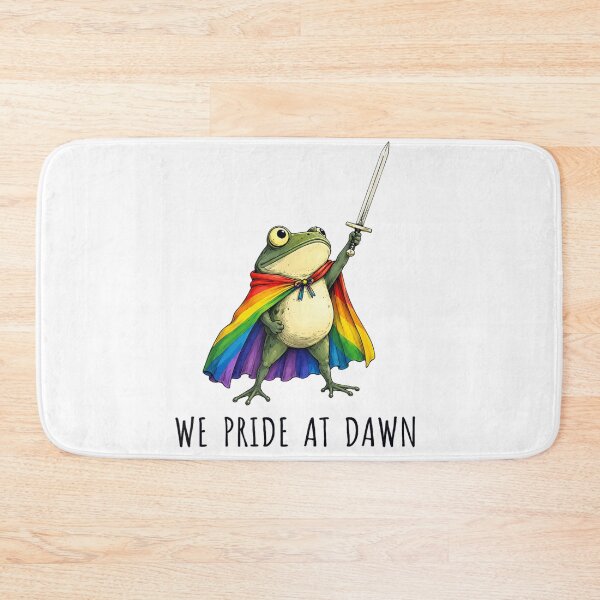 Item preview, Cute Rainbow Frog Warrior With Sword We Pride At Dawn LGBT Art designed and sold by Phil Ben.