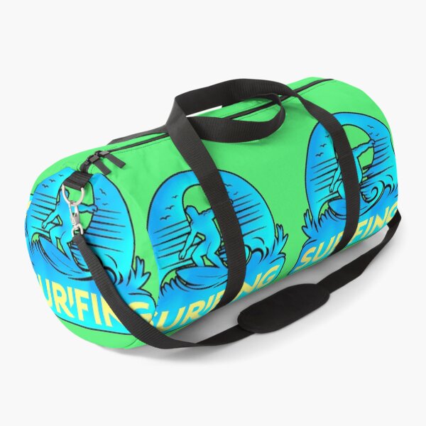 Item preview, Surfing Sunset Blue Yellow Wave Silhouette designed and sold by AstronautMerch.