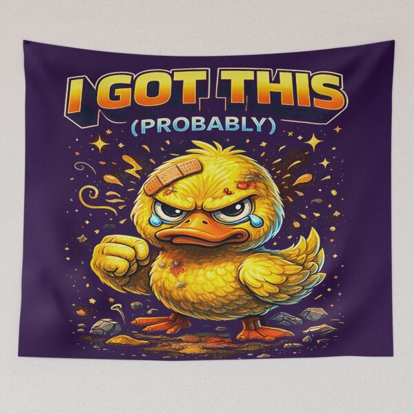 Item preview, I Got This (Probably) Determined Duck T-Shirt | Funny Motivational Duck Graphic designed and sold by FunkyVista.