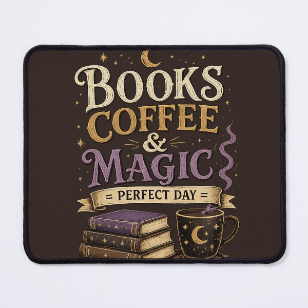 Item preview, Books Coffee & Magic = Perfect Day | Cozy Fantasy Reader Gift Idea designed and sold by Moonwoven Studio.