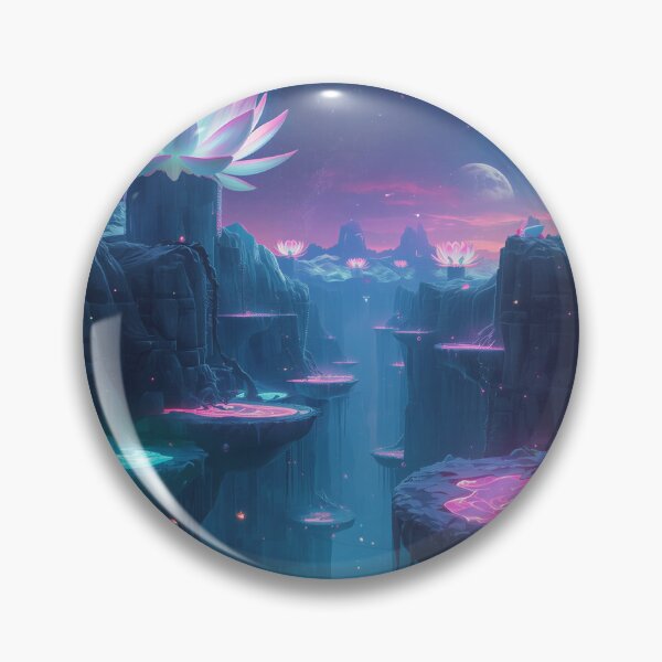 Item preview, Astral Lotus Abyss Bioluminescent Alien Fantasy Landscape designed and sold by Luminous Wilds.