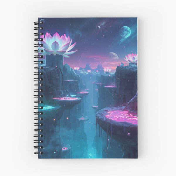 Item preview, Astral Lotus Abyss Bioluminescent Alien Fantasy Landscape designed and sold by Luminous Wilds.