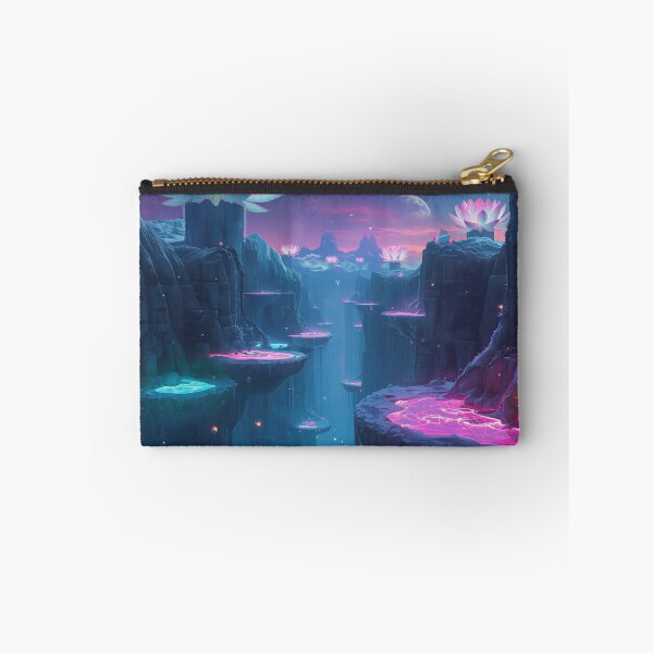 Item preview, Astral Lotus Abyss Bioluminescent Alien Fantasy Landscape designed and sold by Luminous Wilds.