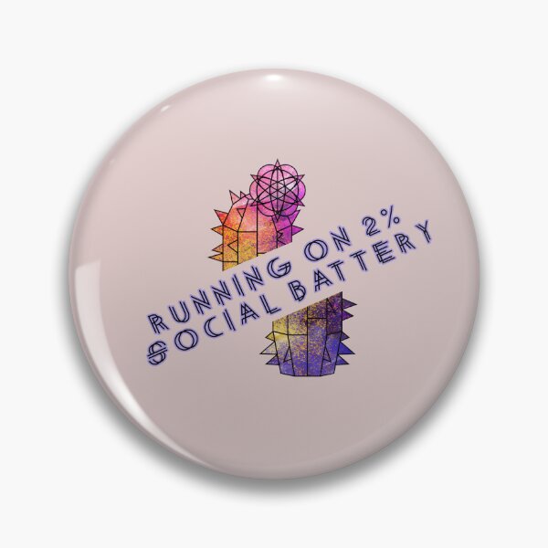 Item preview, Running on 2% Social Battery Funny Introvert Cactus designed and sold by GraphicComet.