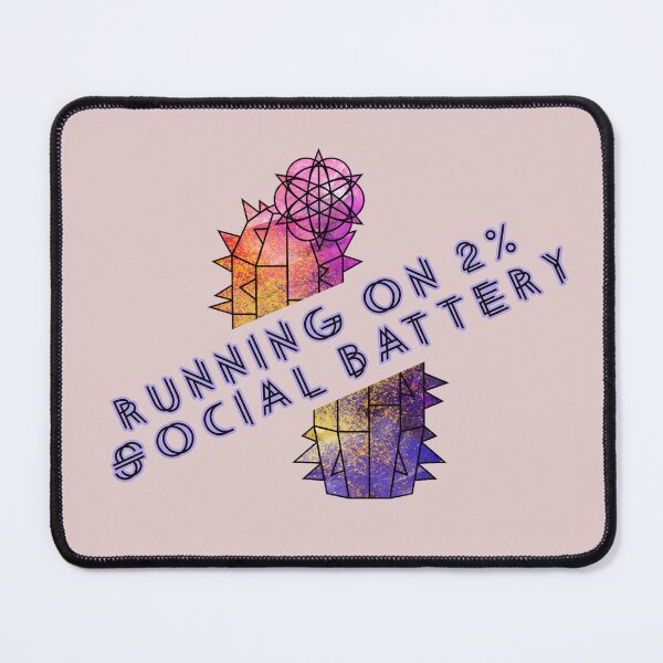 Item preview, Running on 2% Social Battery Funny Introvert Cactus designed and sold by GraphicComet.