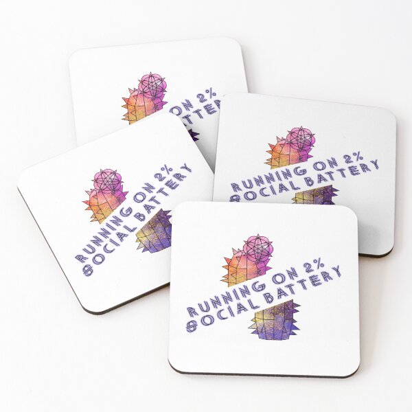 Item preview, Running on 2% Social Battery Funny Introvert Cactus designed and sold by GraphicComet.