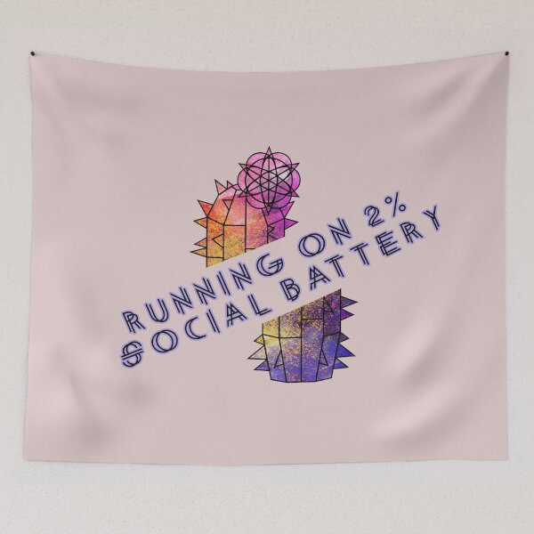 Item preview, Running on 2% Social Battery Funny Introvert Cactus designed and sold by GraphicComet.