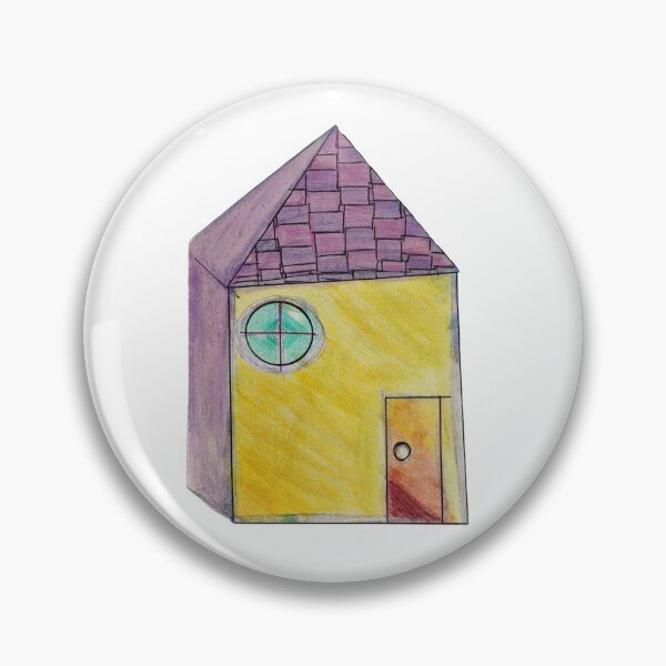 Item preview, Cute pink and yellow whimsical house  designed and sold by BeesBarn.