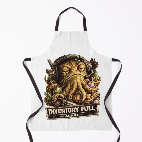 Item preview, Inventory Full Again Funny Gamer Squid Meme designed and sold by DryHumorPrints.