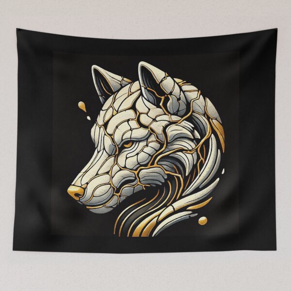 Item preview, Kintsugi - Wolf Cloaked in Impermanence designed and sold by LegademaArt.
