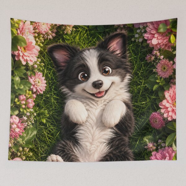Item preview, Adorable Border Collie Puppy Garden designed and sold by Rohan132.
