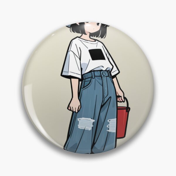 Item preview, Fashion - Man in Black Top Bucket Hat Baggy Jeans Streetwear Anime designed and sold by AnimeShin.