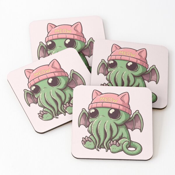 Item preview, Funny Cute Cthulhu Cat: Green & Pink Chibi Baby designed and sold by DungeonAtelier.