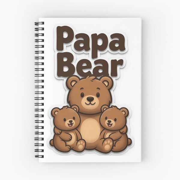 Item preview, Papa Bear with Cubs Cartoon Design designed and sold by IntelliMindDesigns.