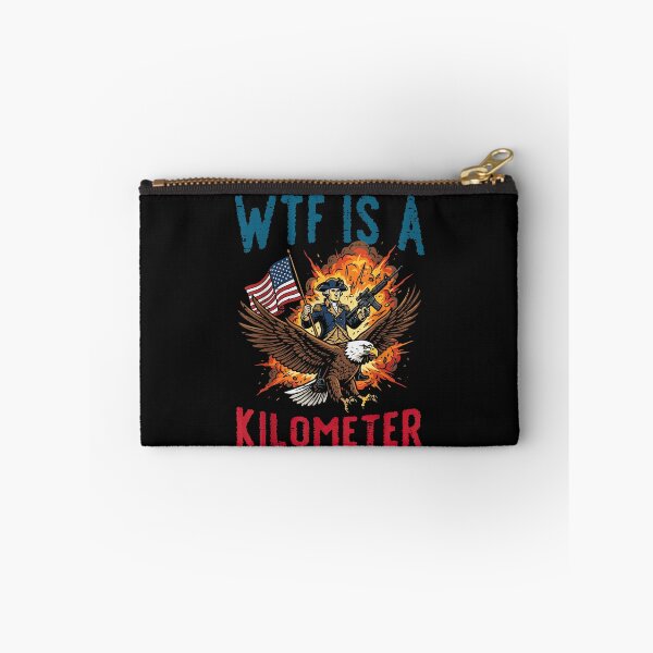 Item preview, WTF Is A Kilometer Patriotic Eagle American Humor Design designed and sold by TheCozyCarrier.