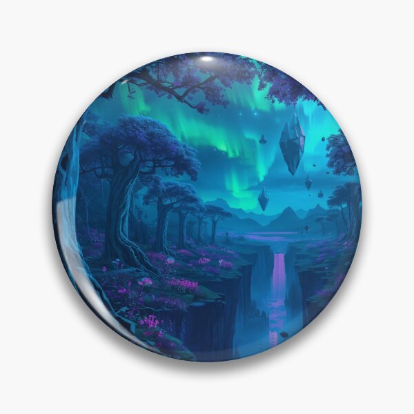 Item preview, Neon Canopy Rift Bioluminescent Alien Forest Landscape designed and sold by Luminous Wilds.