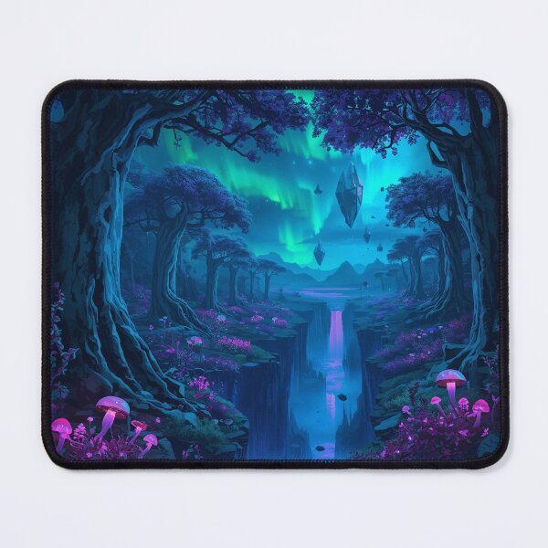 Item preview, Neon Canopy Rift Bioluminescent Alien Forest Landscape designed and sold by Luminous Wilds.