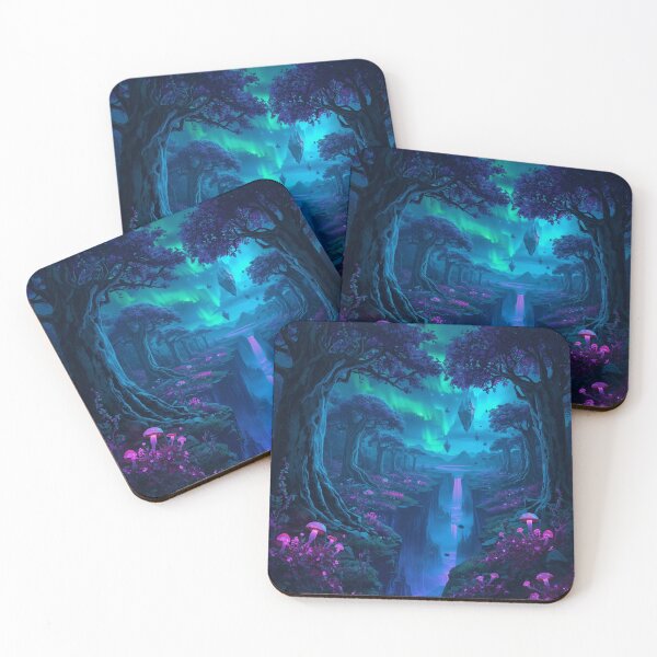 Item preview, Neon Canopy Rift Bioluminescent Alien Forest Landscape designed and sold by Luminous Wilds.