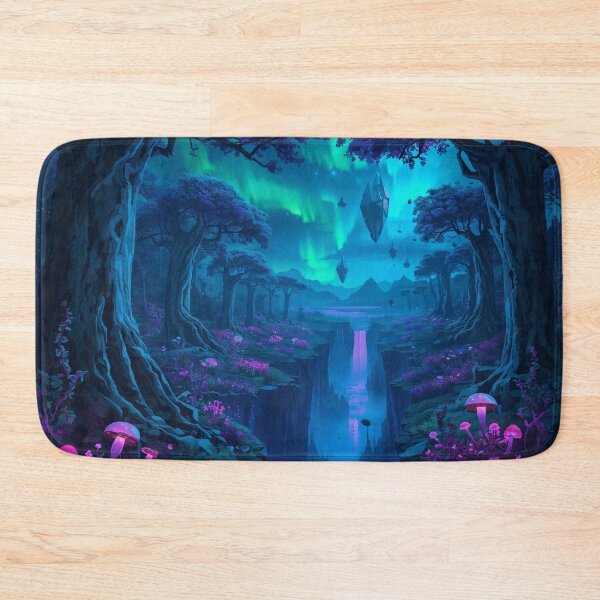 Item preview, Neon Canopy Rift Bioluminescent Alien Forest Landscape designed and sold by Luminous Wilds.