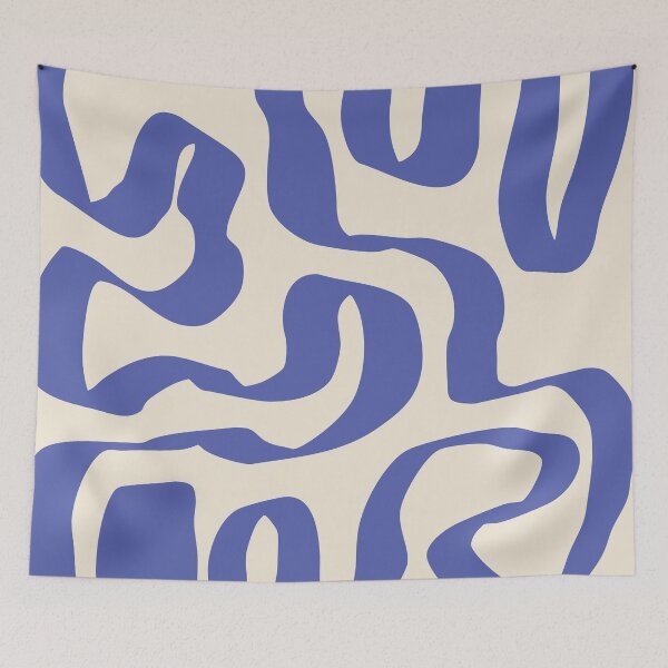 Item preview, Minimalistic Blue Abstract Line Art designed and sold by soheedesigns.