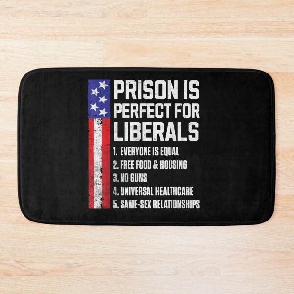 Item preview, Prison Is Perfect For Liberals Political Sarcasm Distressed American Flag Graphic designed and sold by River Silva.