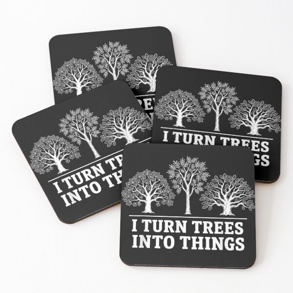 Item preview, I Turn Trees Into Things Funny Woodworking Carpenter Lumberjack Tree Outline designed and sold by River Silva.