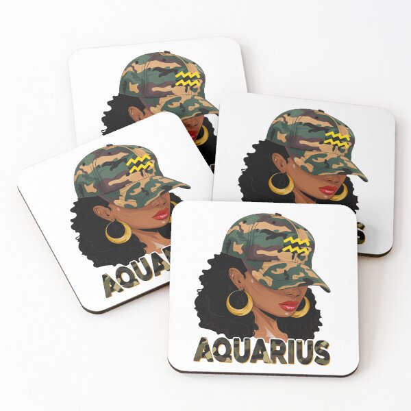 Item preview, Aquarius Zodiac Black Woman Camo Fashion Design designed and sold by MaxGraphicShirt.