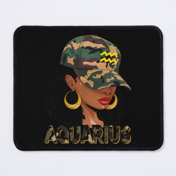 Item preview, Aquarius Zodiac Black Woman Camo Fashion Design designed and sold by MaxGraphicShirt.