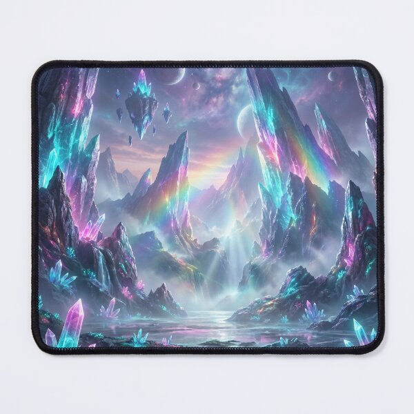 Item preview, Crystalfire Mountain Bioluminescent Alien Fantasy Landscape designed and sold by Luminous Wilds.