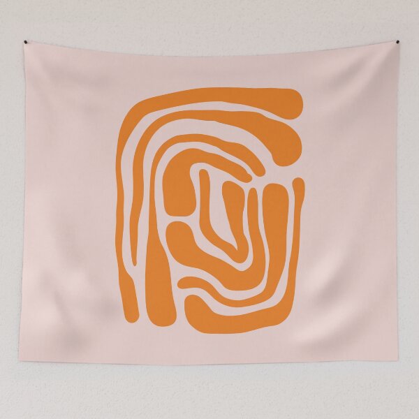 Item preview, Orange Abstract Shapes Art designed and sold by soheedesigns.