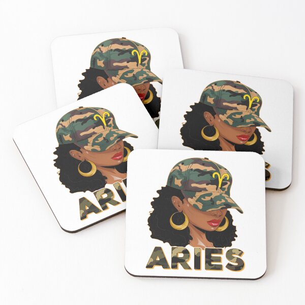 Item preview, Aries Zodiac Black Woman Camo Fashion Design designed and sold by MaxGraphicShirt.